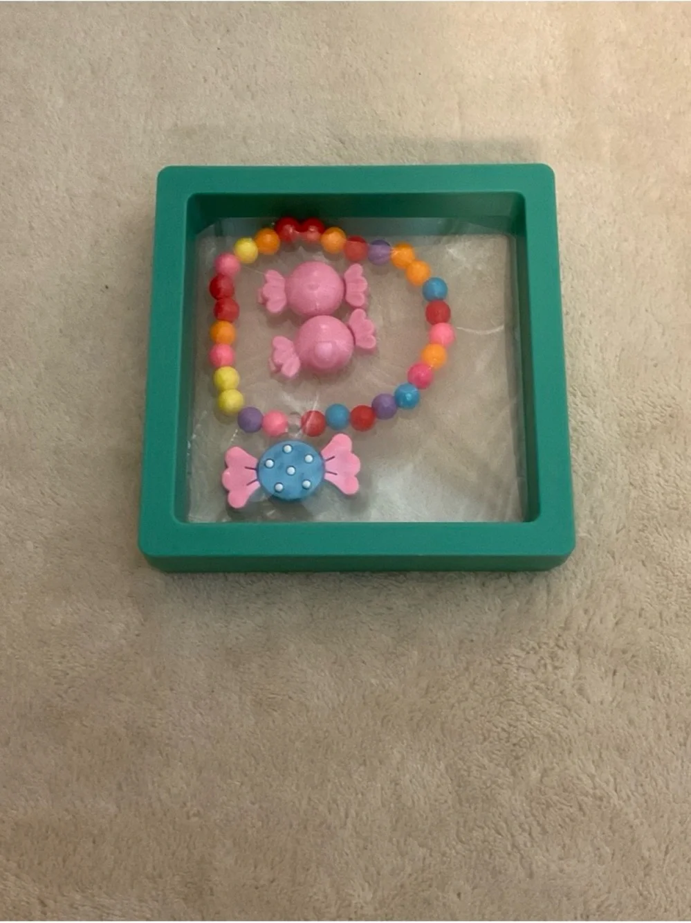 Kids Pink Candy Bead Necklace & Bracelet Set - Colorful Bead Jewelry
